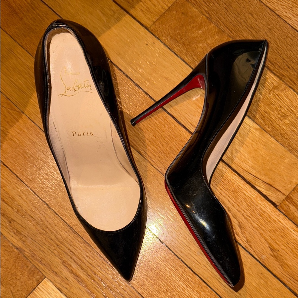 Christian Louboutin Pigalle 100mm Black Patent Size 39 1/2